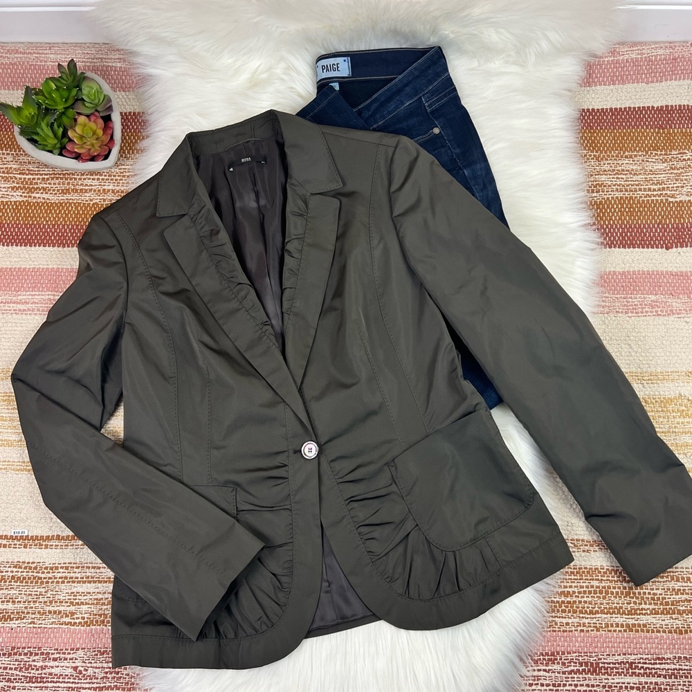 Like New HUGO BOSS Shiny Taffeta Silk Classic Blazer Jacket ❤️